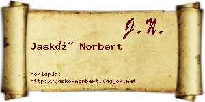 Jaskó Norbert névjegykártya