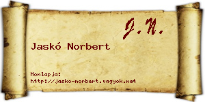 Jaskó Norbert névjegykártya